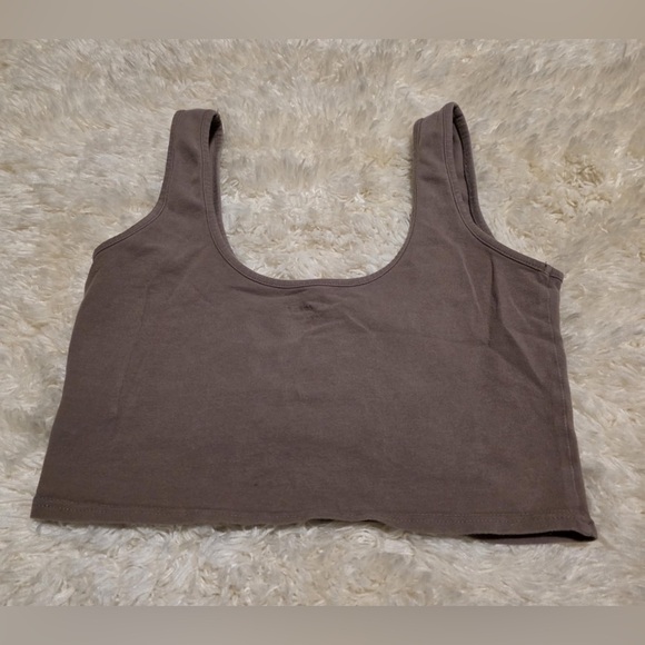 PLAYBOY (PacSun) Brown Fitted Crop Tank Top - Picture 3 of 5